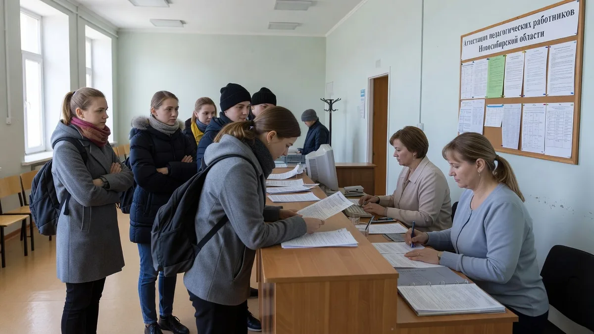 Педагог готовит документы для аттестации педагогических работников в Новосибирской области