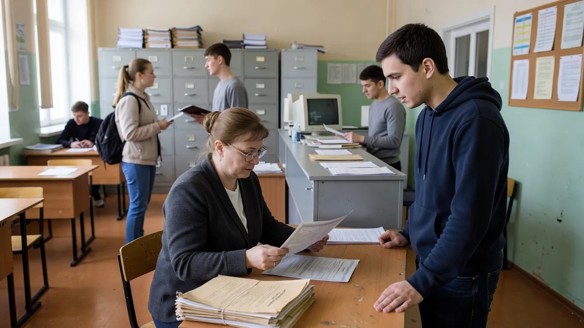 Человек проверяет диплом о профессиональной переподготовке в реестре ФИС ФРДО на экране ноутбука